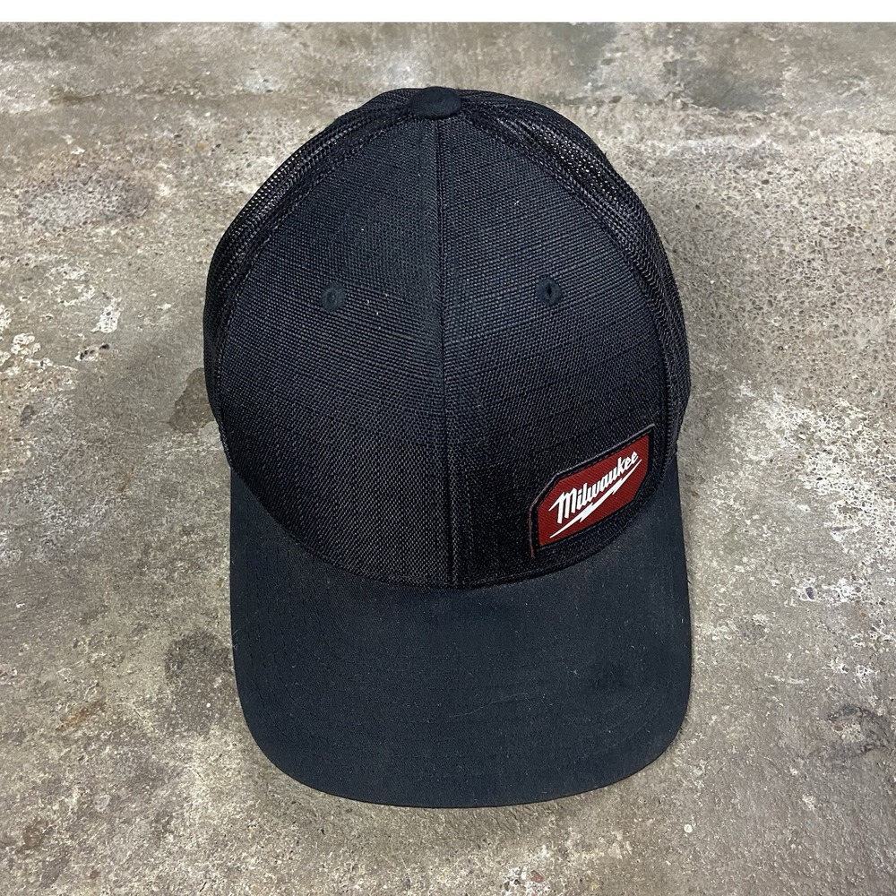Milwaukee Trucker Hat Black Mesh Snap Back Adjustable Outdoor Utility Workwear